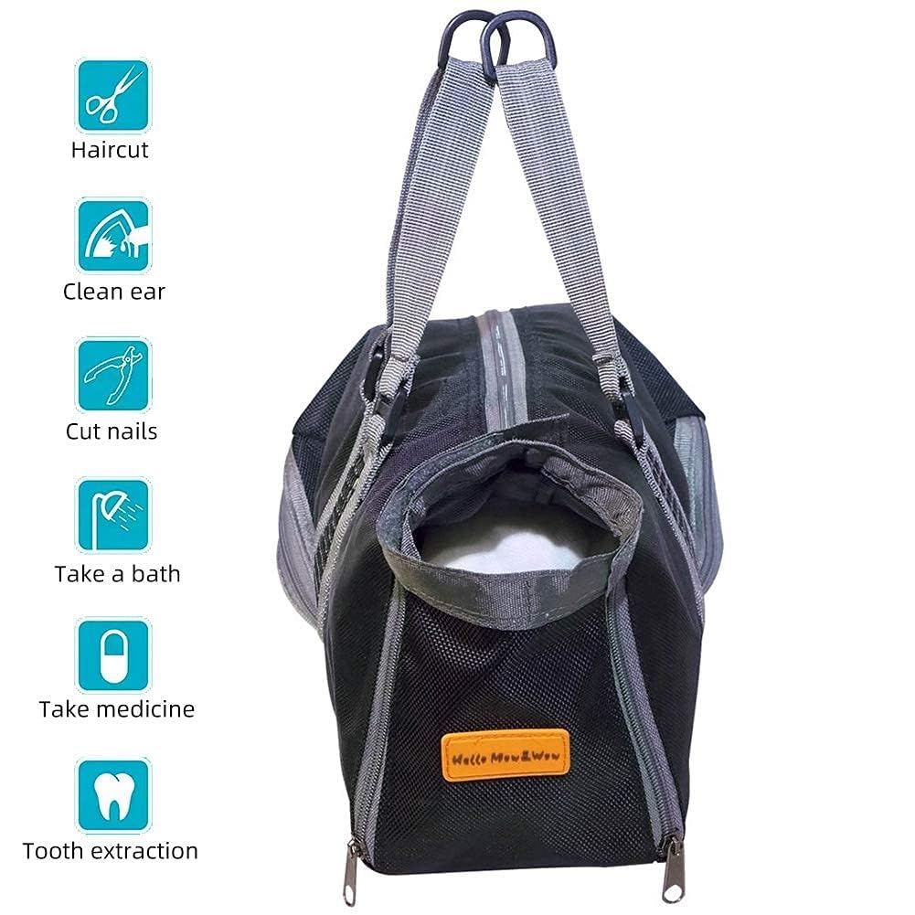 Cinf Cat Grooming Bag nail trimming setup with secure paws.