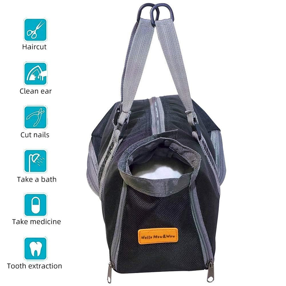 Cinf Cat Grooming Bag nail trimming setup with secure paws.