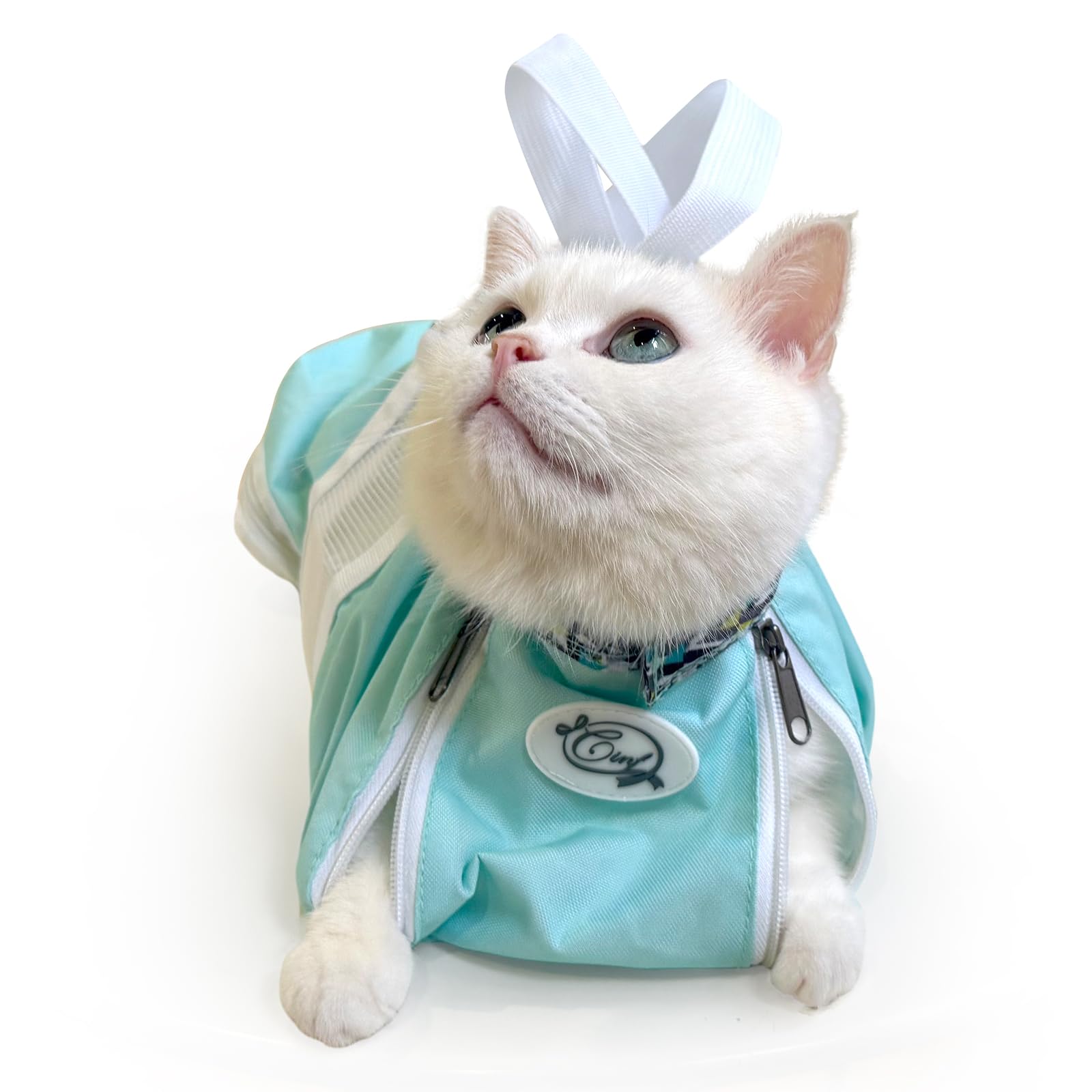 Cinf Cat Grooming Bag secure straps support nail trimming.