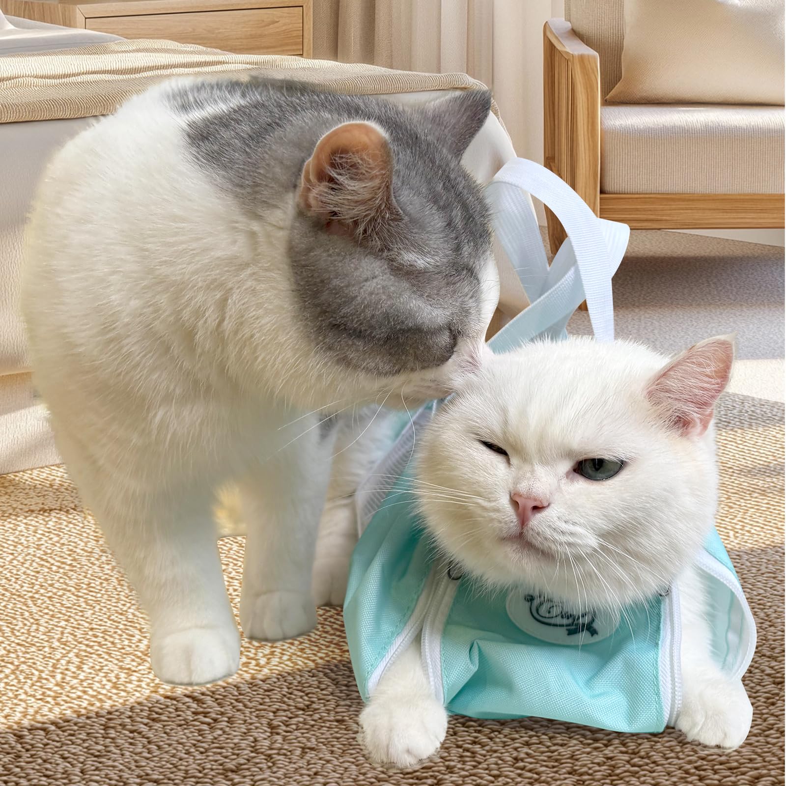 Cinf Cat Grooming Bag soft lining minimizes irritation.