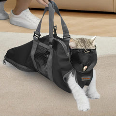 Cinf cat nail clipping bag front view for safe grooming.