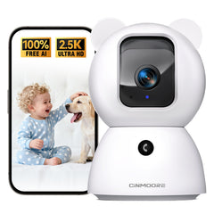 CINMOORE 2.5K pet camera delivers crisp indoor footage for pets.