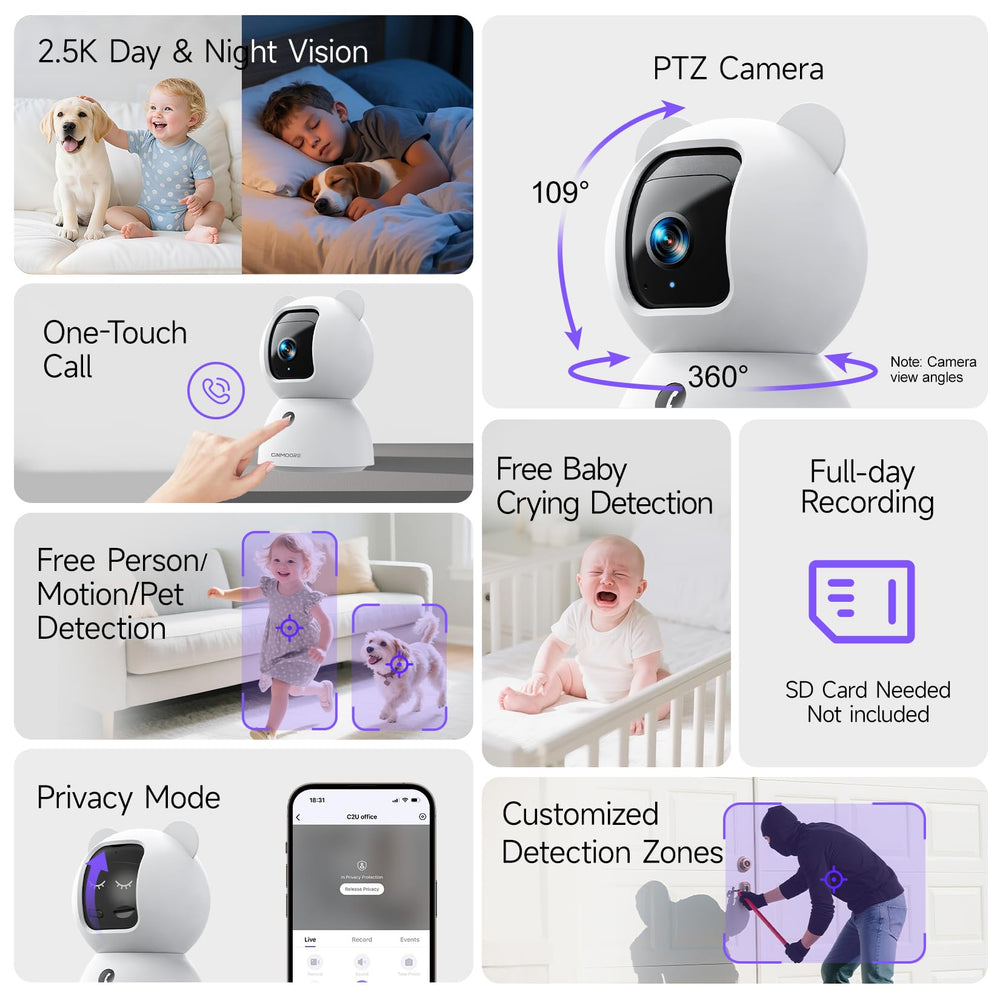 CINMOORE night vision 2.5K provides clear views in low light.