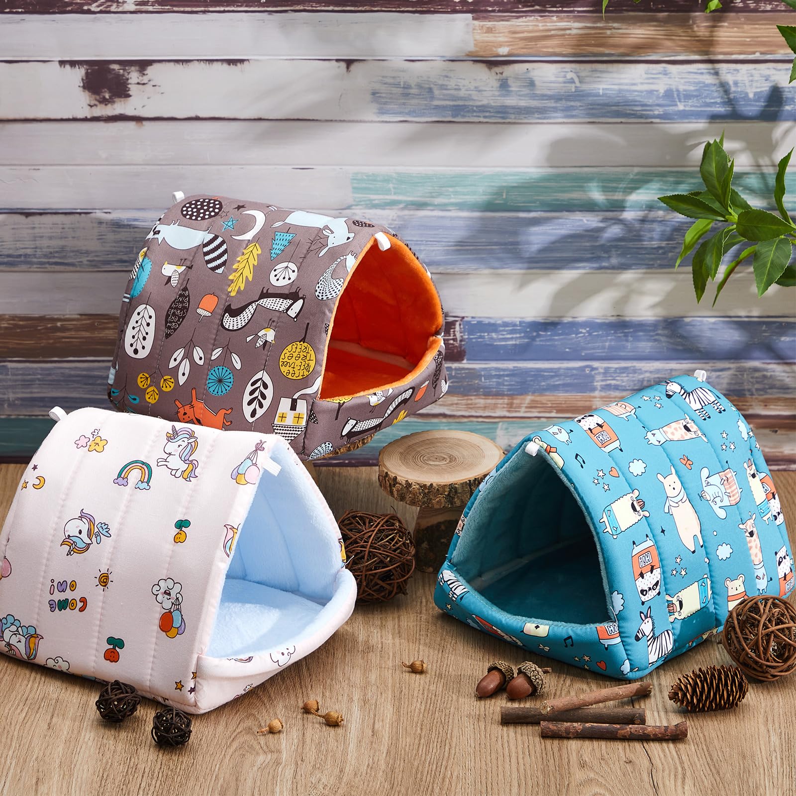 Cinnvoice small pet shelter forest-03 presents colorful, safe hideaway for tiny companions.