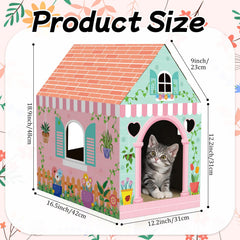 Cinrobiye spring-themed cat house with three windows enhances airflow and exploration.
