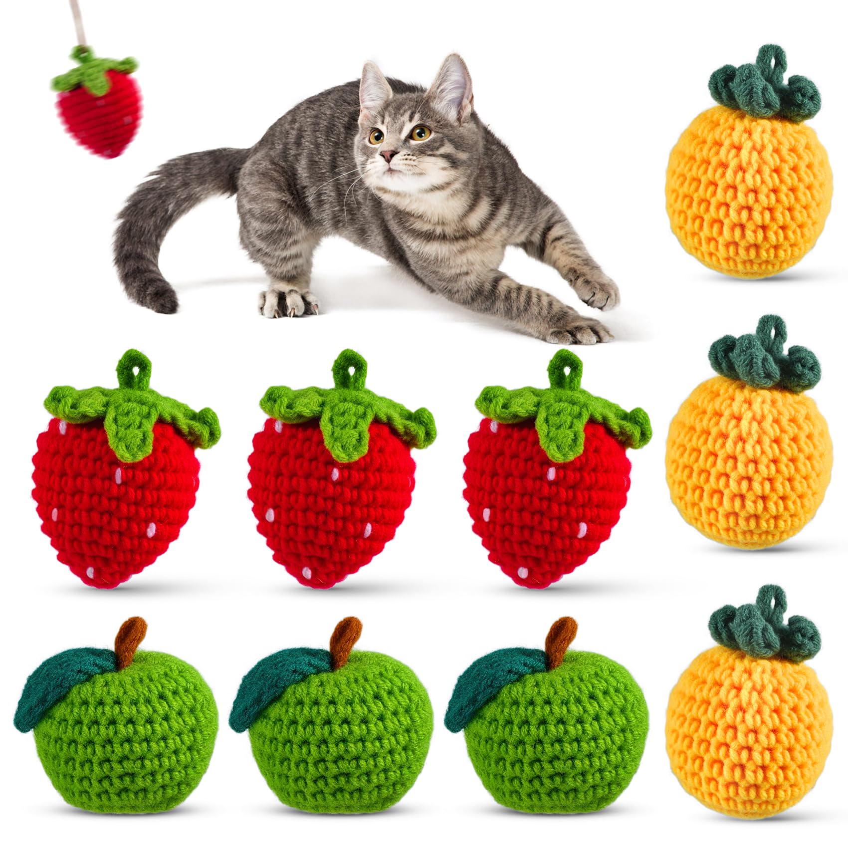 Cipsken 9-pack silvervine catnip balls deliver engaging scent for indoor play.