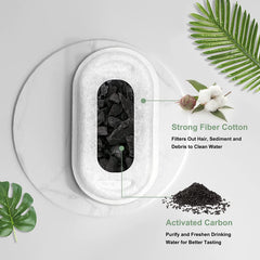 Cirfifth compatible with two-liter and three-point-two-liter fountains keeps pets hydrated.