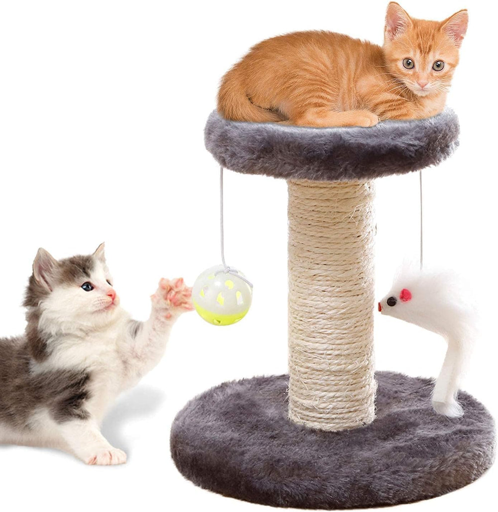 Cisila interactive cat tree with hanging bell ball for solo play grey
