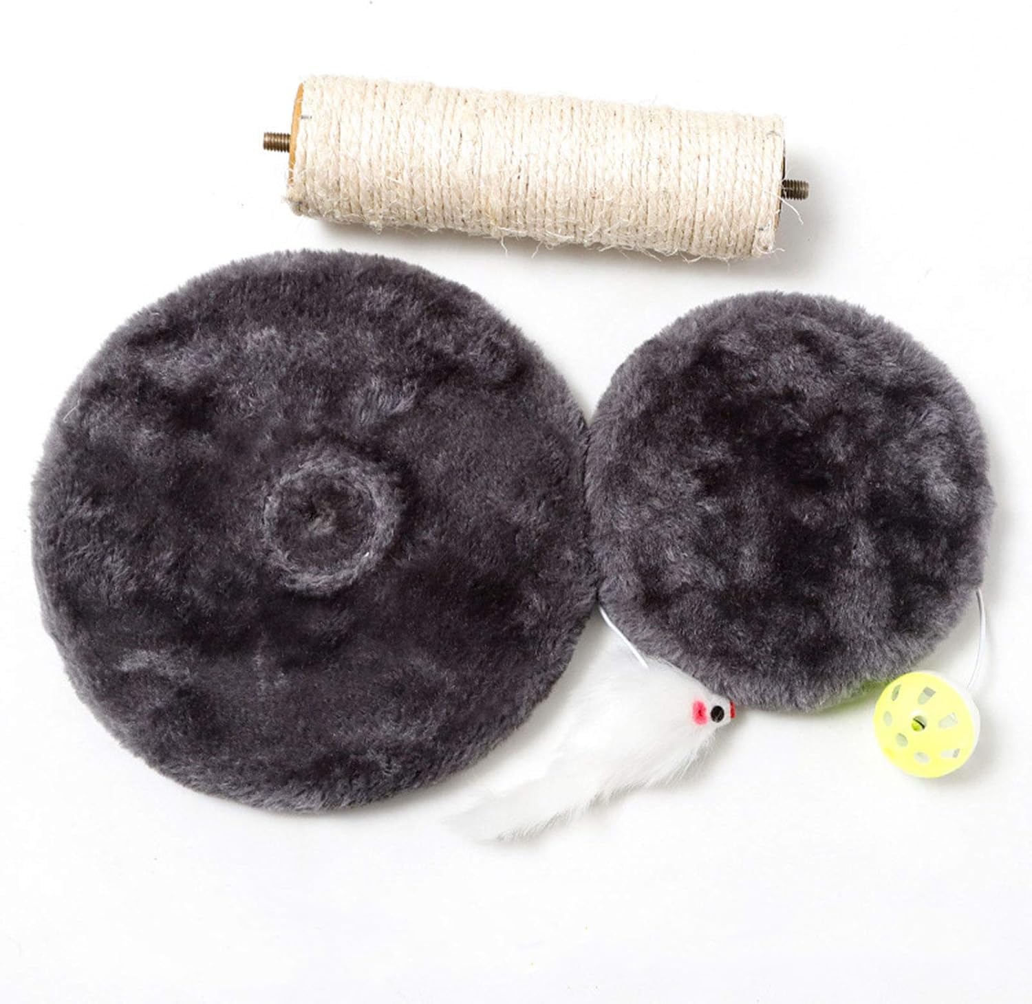 Cisila round perch design on cat tree providing a cozy lounging spot grey