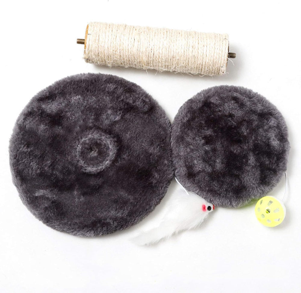 Cisila round perch design on cat tree providing a cozy lounging spot grey