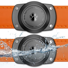 CITYWAY AirTag dog collar holder with metal back plate for secure attachment.