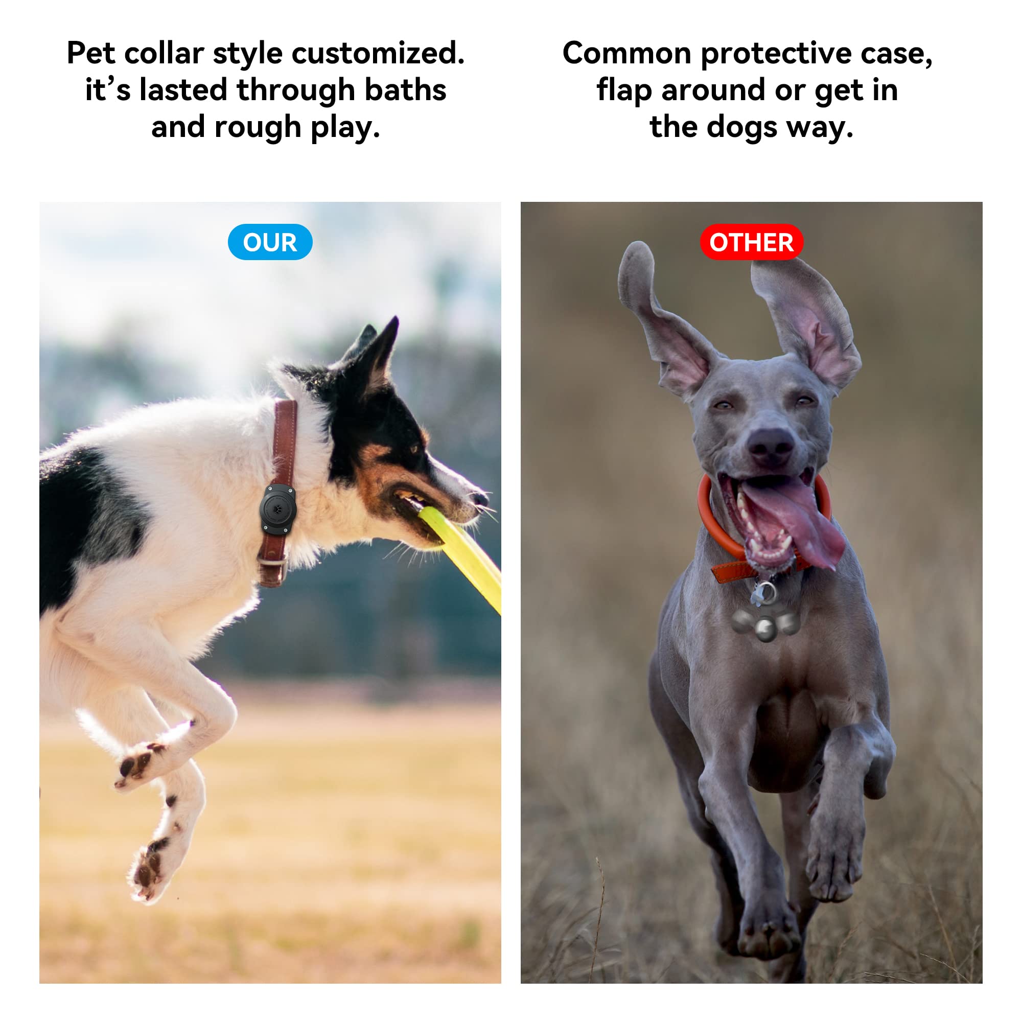 CITYWAY AirTag holder on collar demonstrates easy installation and secure fit.