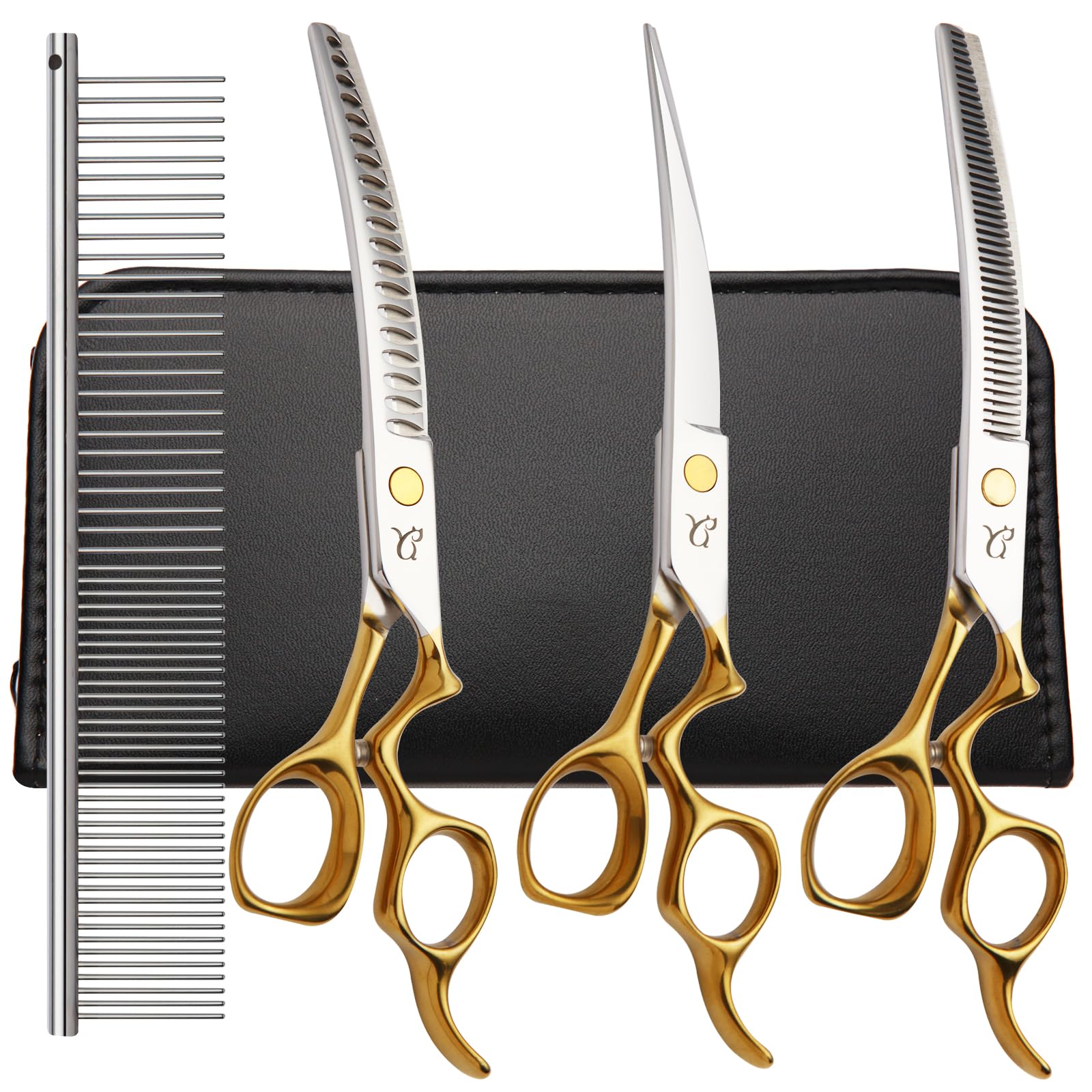 Citywish curved dog grooming scissors for precise shaping and safety