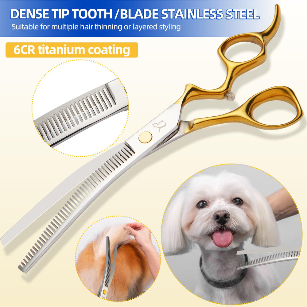 Citywish curved thinning scissors for natural blending and thinning