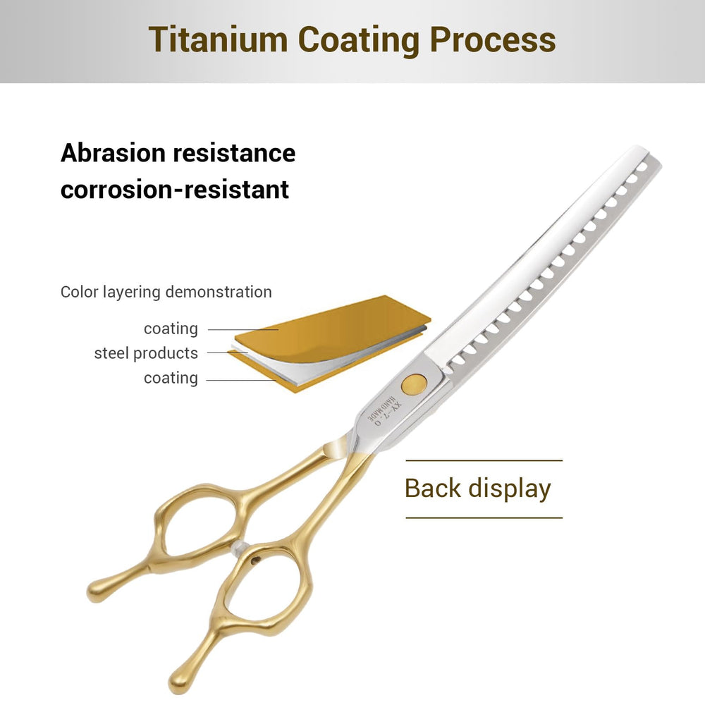 CityWish thinning scissors 440C steel ensure lasting sharpness during sessions.