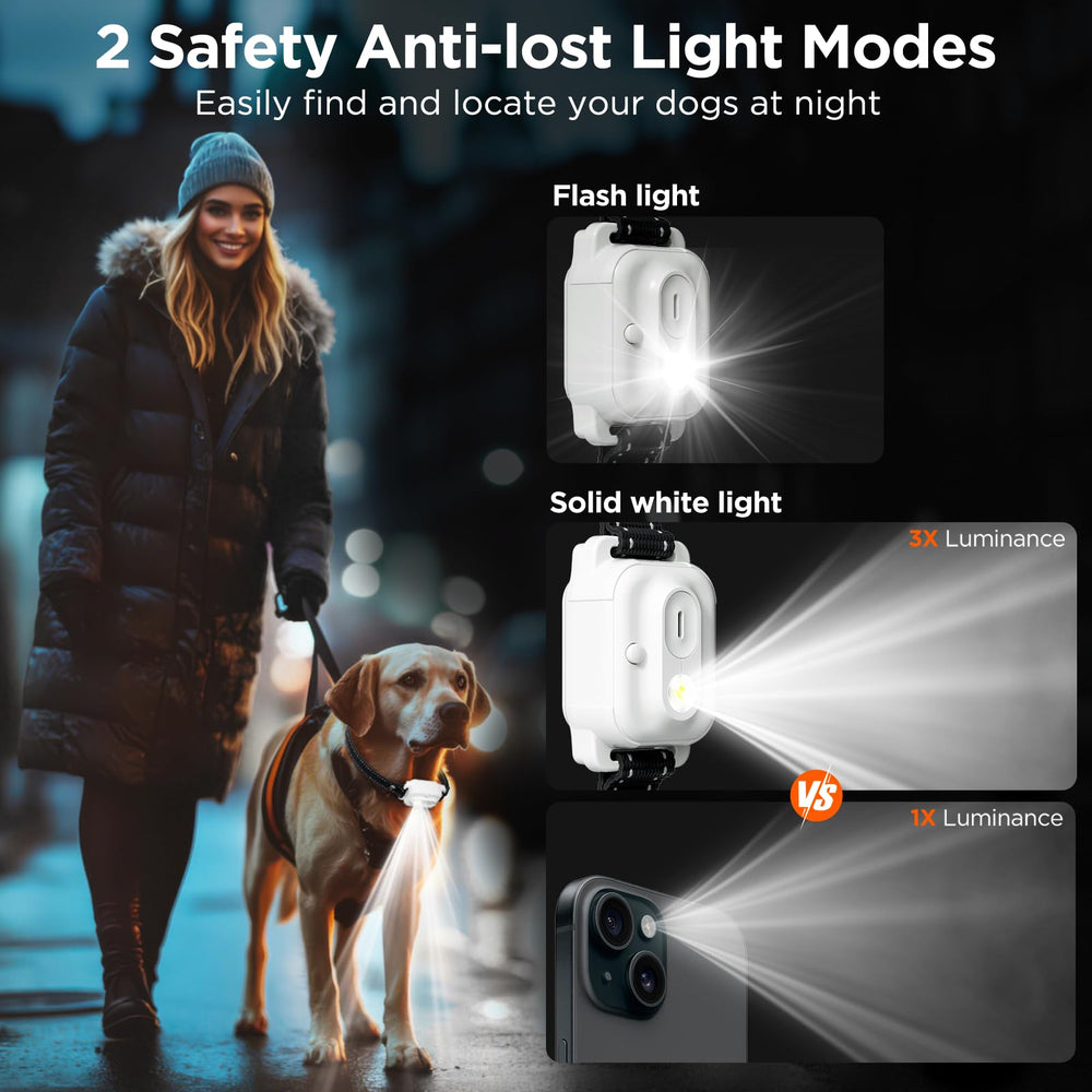 CIUZL dog collar light modes help locate your dog.