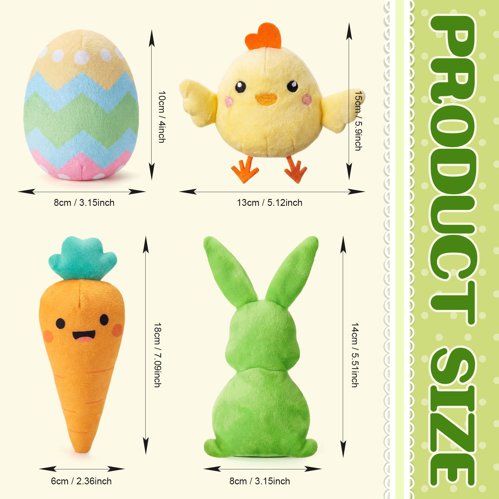 Civaner Easter squeaky chick plush toy for puppy entertainment and cuddling.