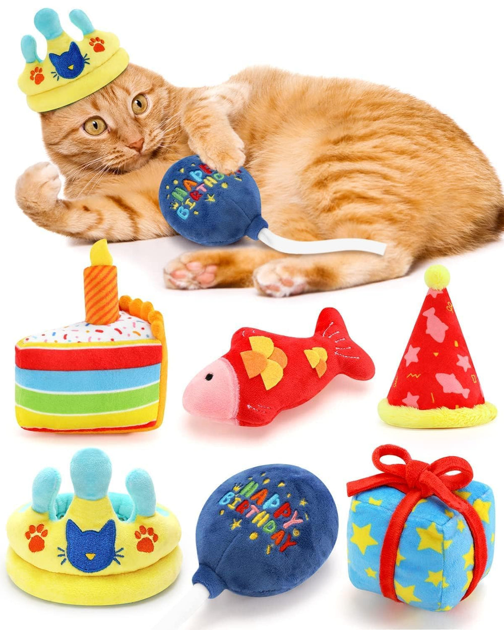 CiyvoLyeen catnip paw crown toy for birthday playtime and fun.