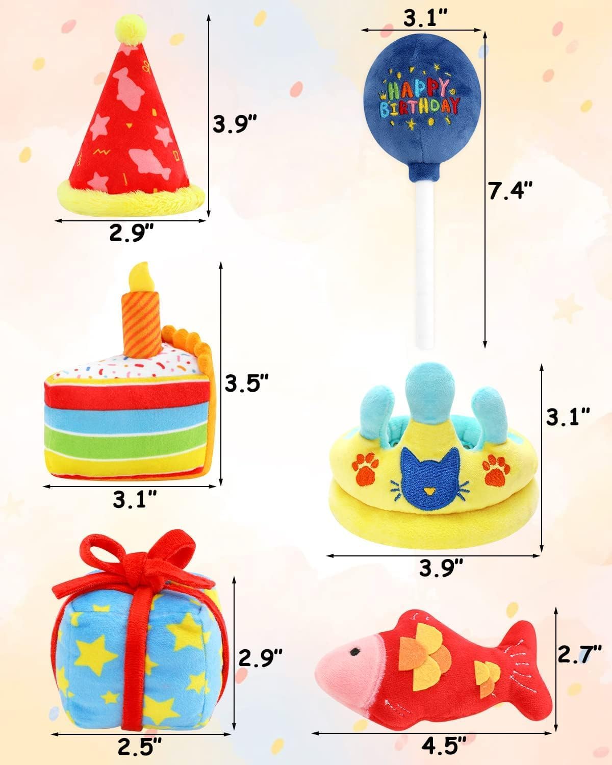 CiyvoLyeen rainbow cake toy with candle for curious cats.