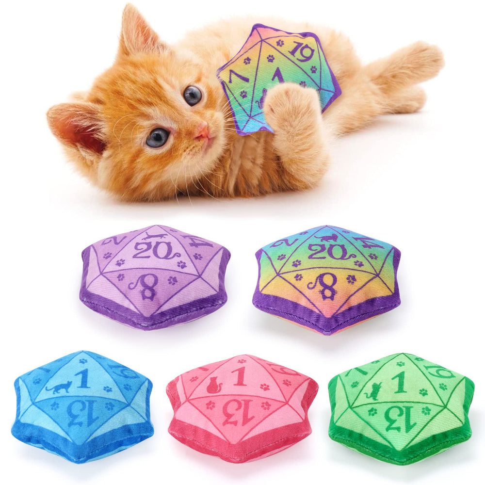 CiyvoLyeen D20 catnip dice red toy for interactive play and engagement.