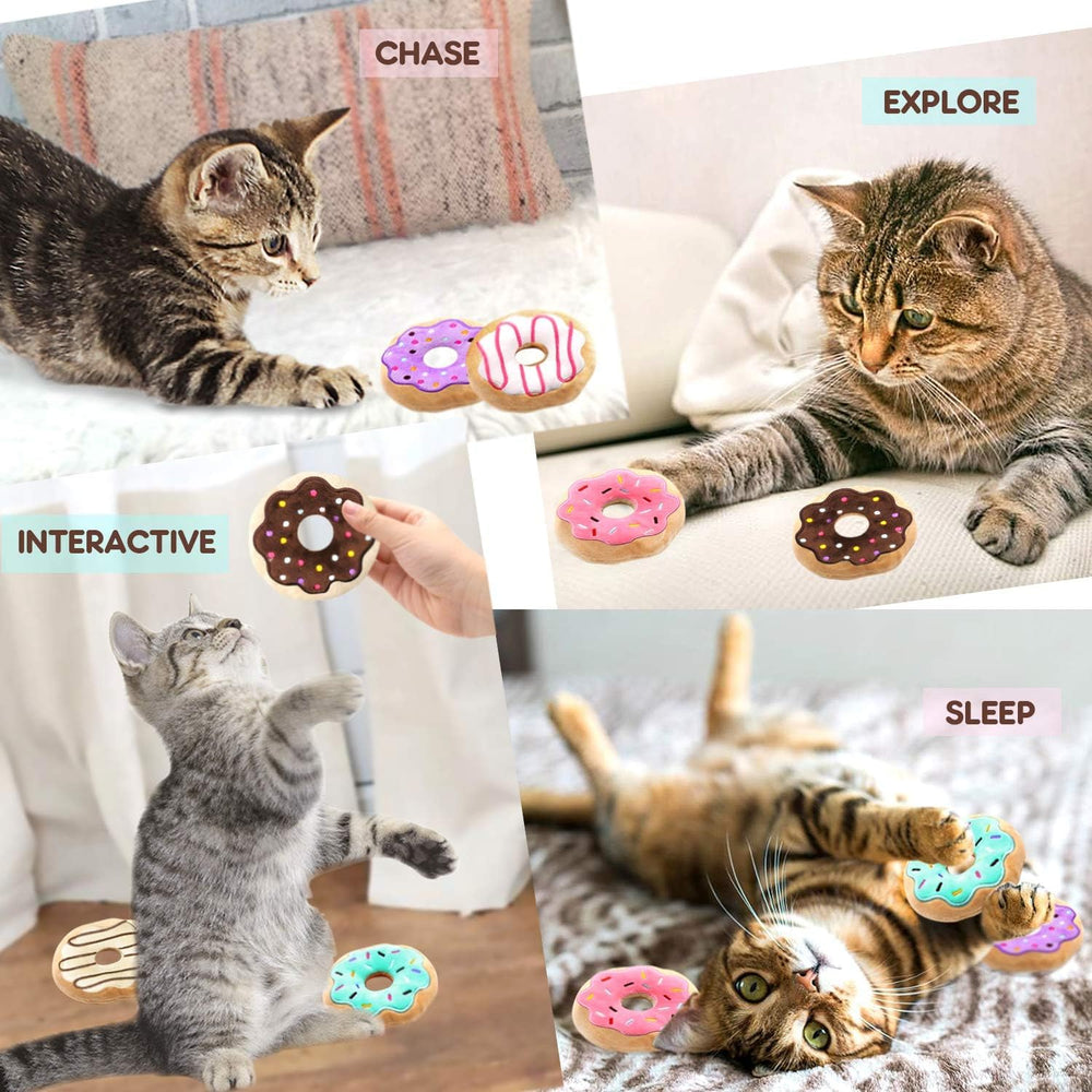 CiyvoLyeen donut catnip toy bundle shown for kittens, encouraging interactive play.
