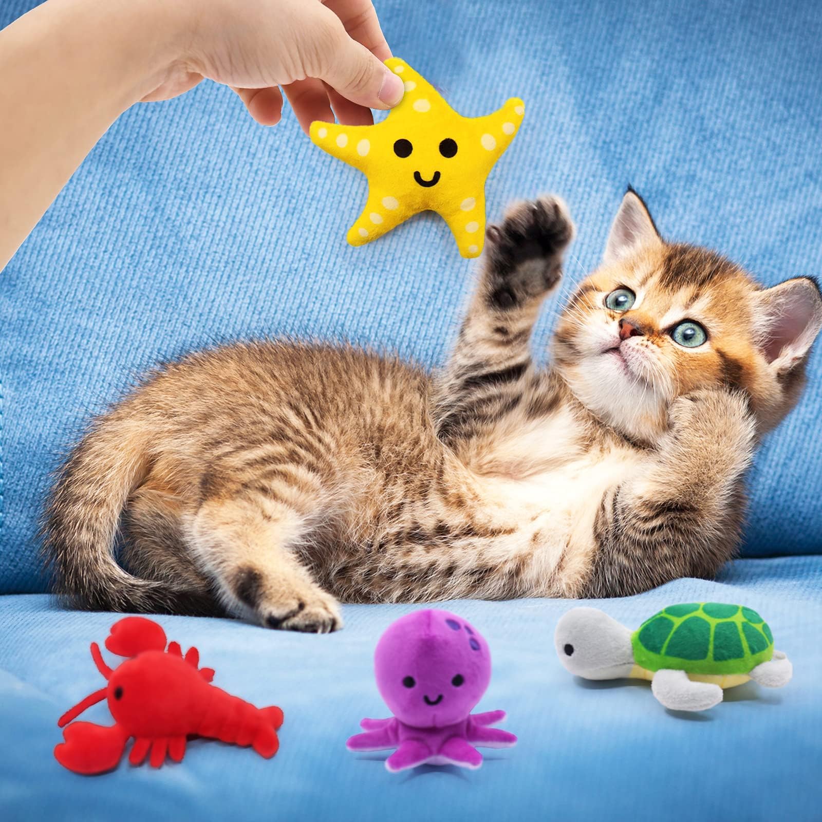 CiyvoLyeen octopus catnip toy encourages batting and interactive fun.