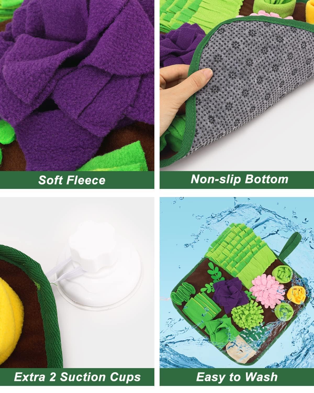 CiyvoLyeen snuffle mat with extra suction cups for stable play