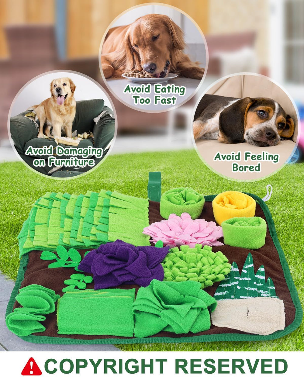 CiyvoLyeen snuffle mat soft fleece close-up highlighting plush texture