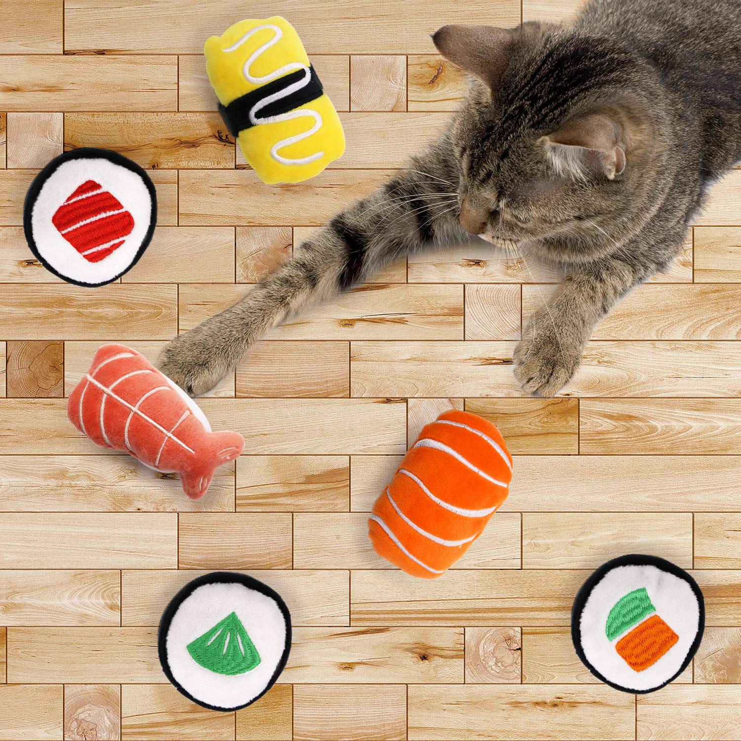 ciyvolyeen sushi cat toy catnip inside highlights irresistible appeal during play