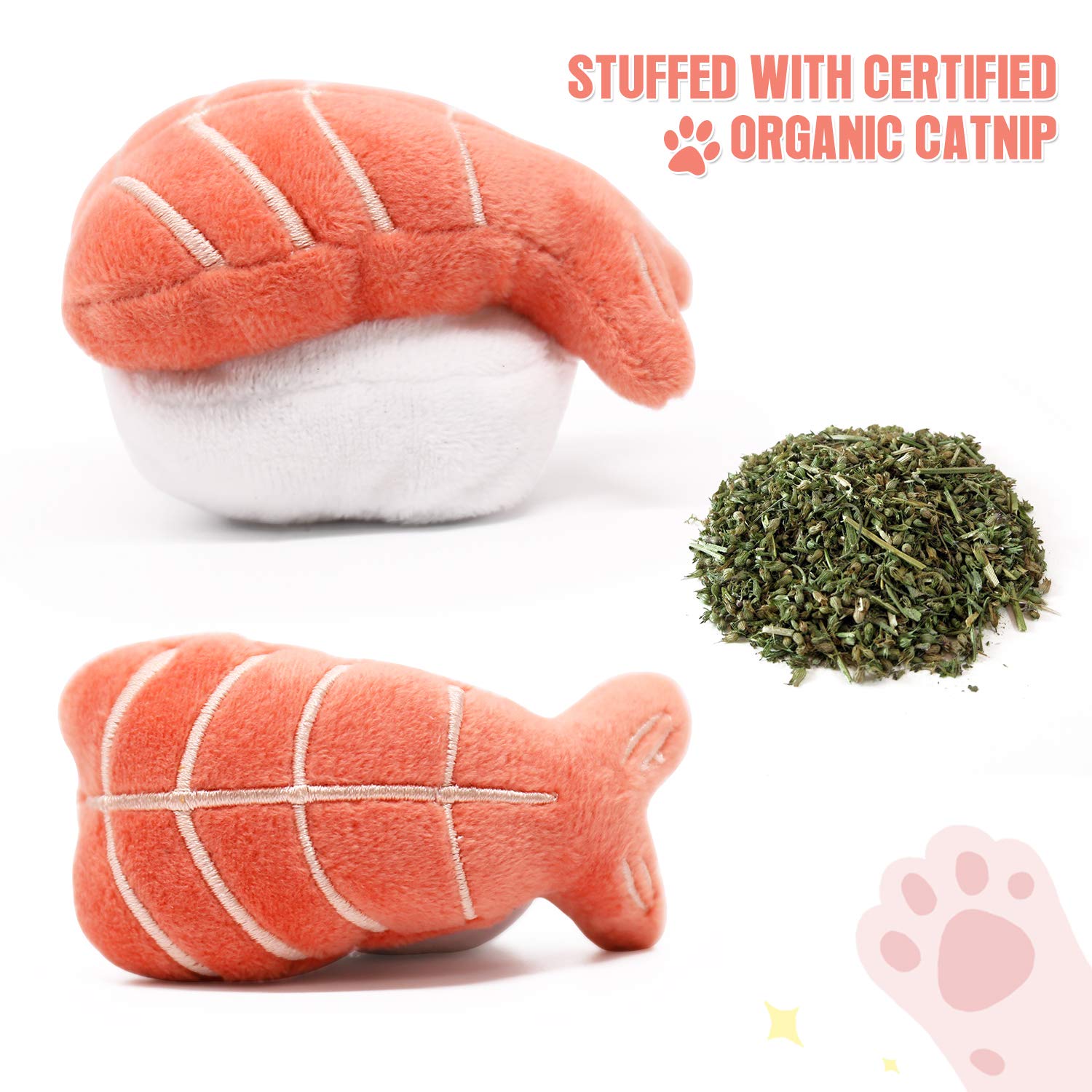 ciyvolyeen sushi cat toy shrimp roll inspires batting and active play