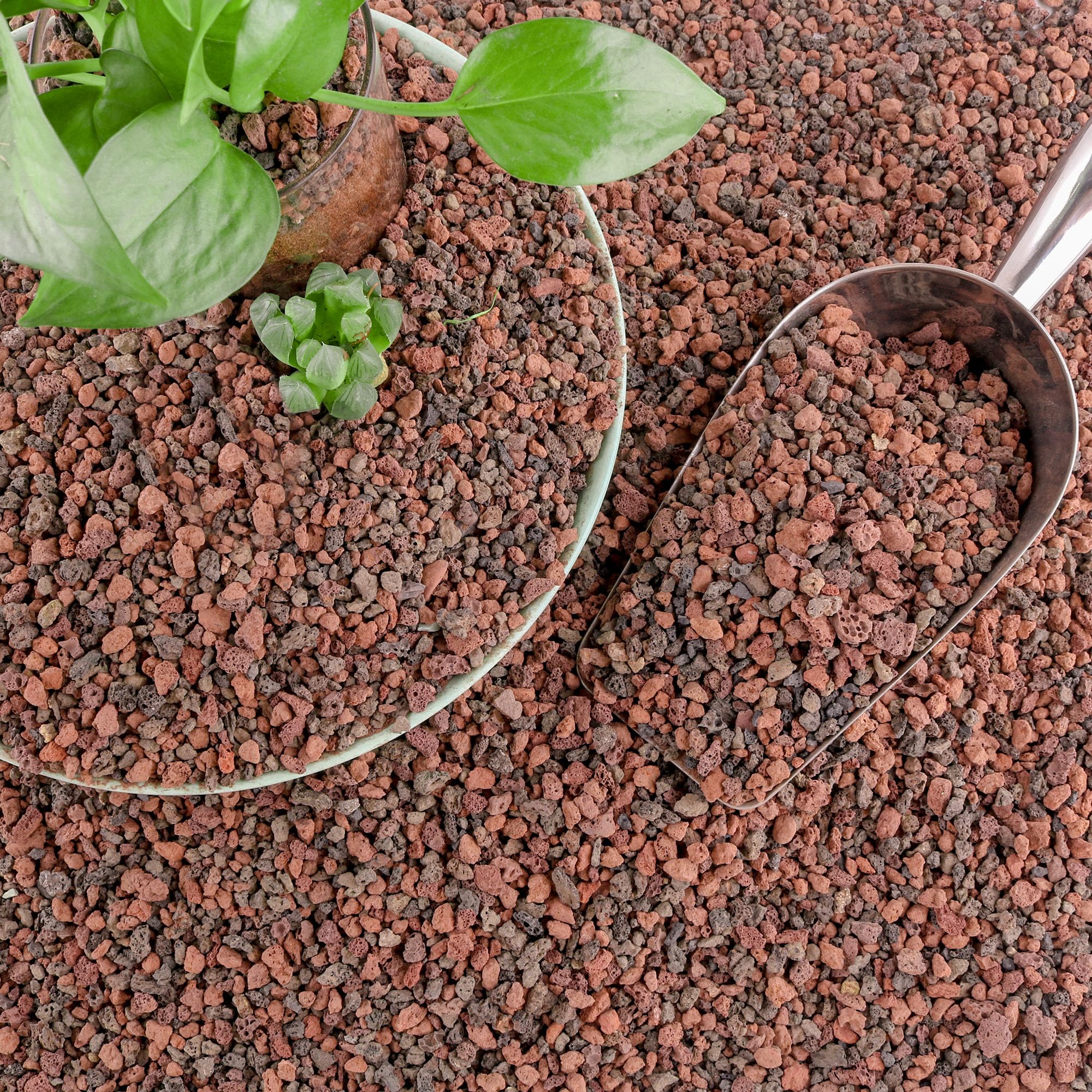 CJGQ 18lb mix lava rocks bag; porous media enhances drainage for thriving potted plants