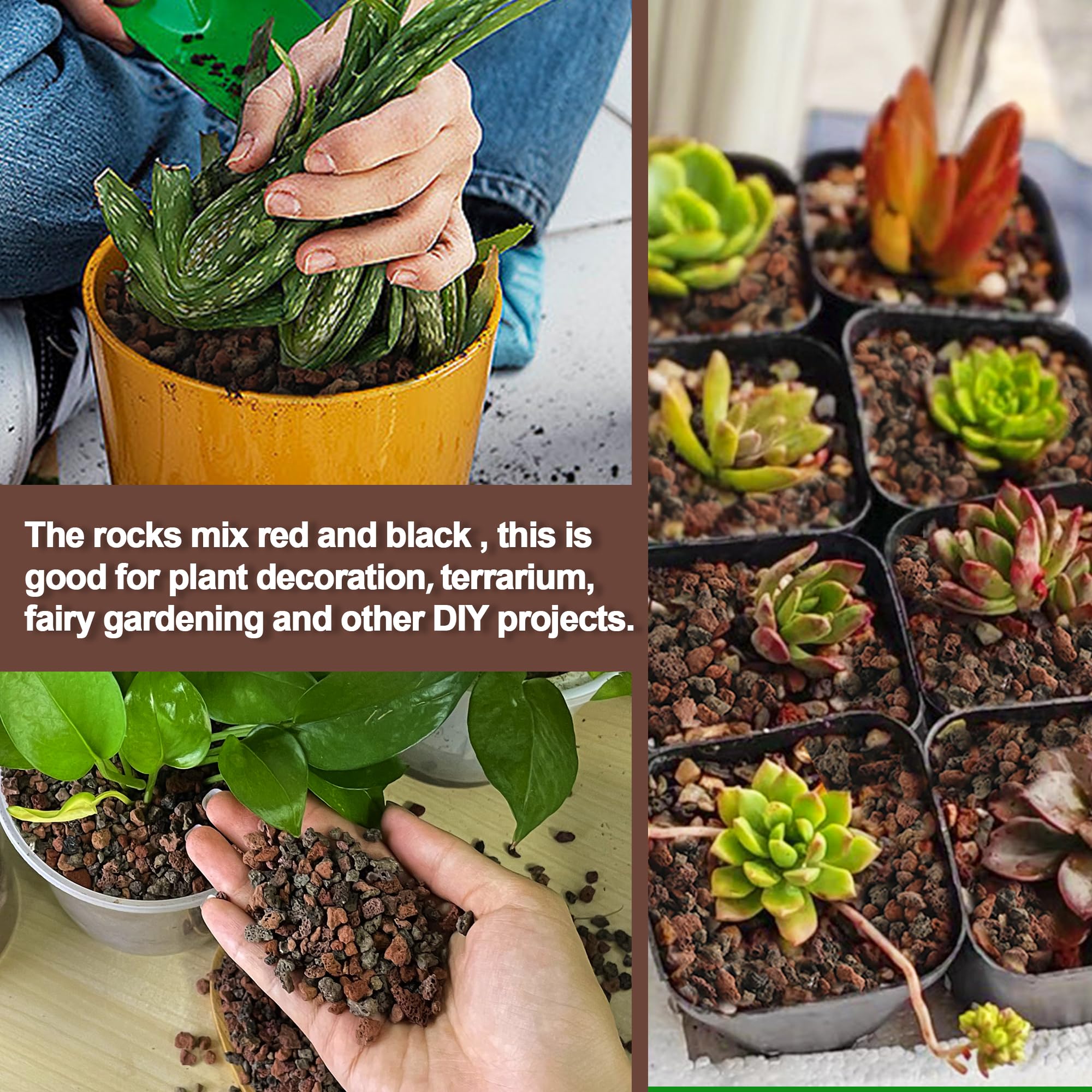 CJGQ lava rocks drainage layer; bottom layer helps prevent root rot