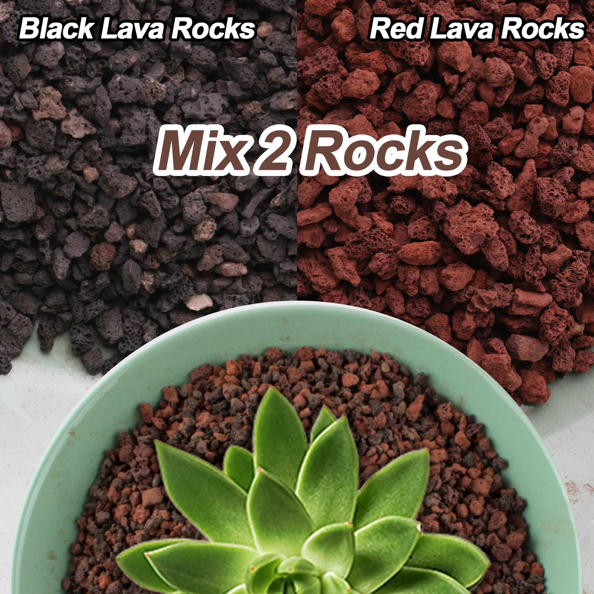 CJGQ lava rocks for succulents in containers; decorative and breathable media