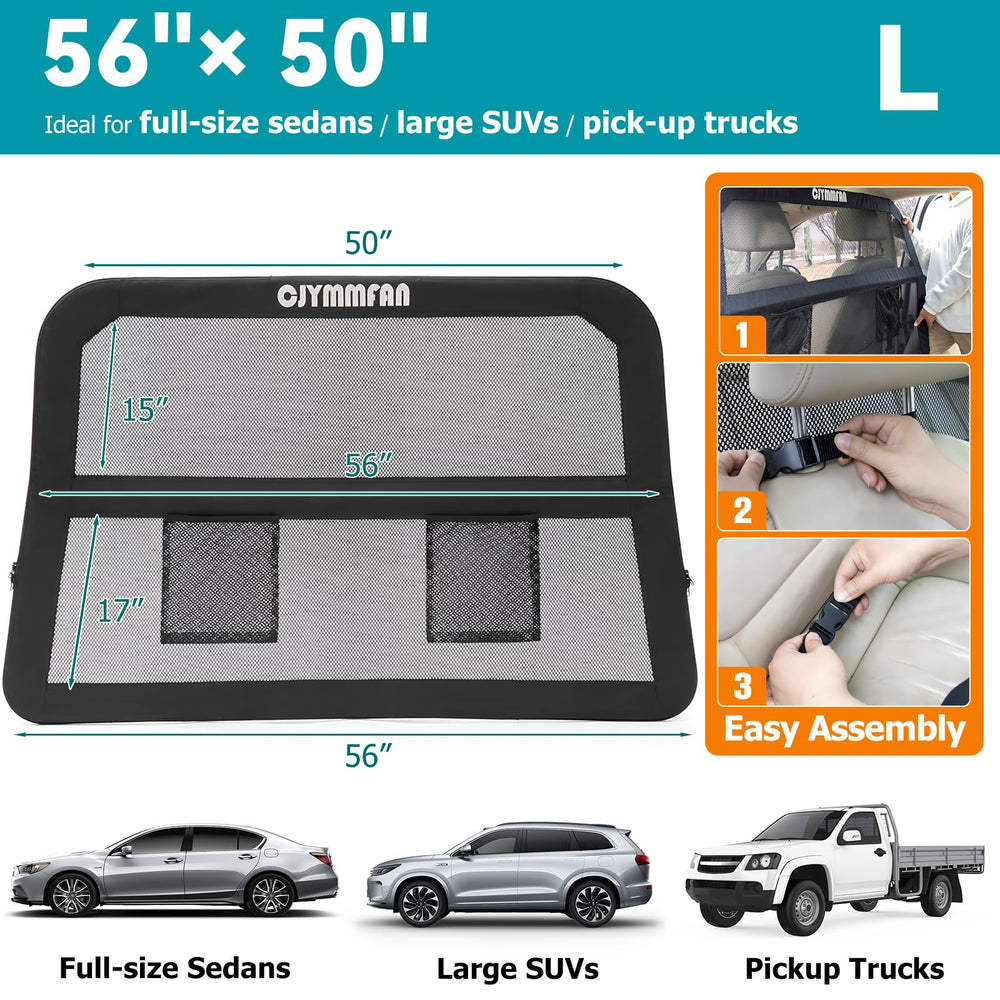 CJYMMFAN barrier ideal for cargo zones during road trips and delivery runs.