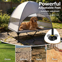 CJYMMFAN outdoor dog cot with mesh ventilation improves airflow on hot afternoons