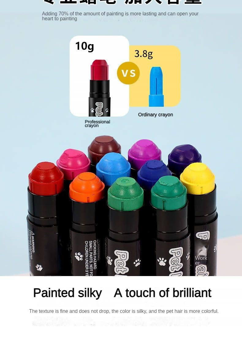 CKANDCK dog and cat hair dye chalk sticks for easy temporary color