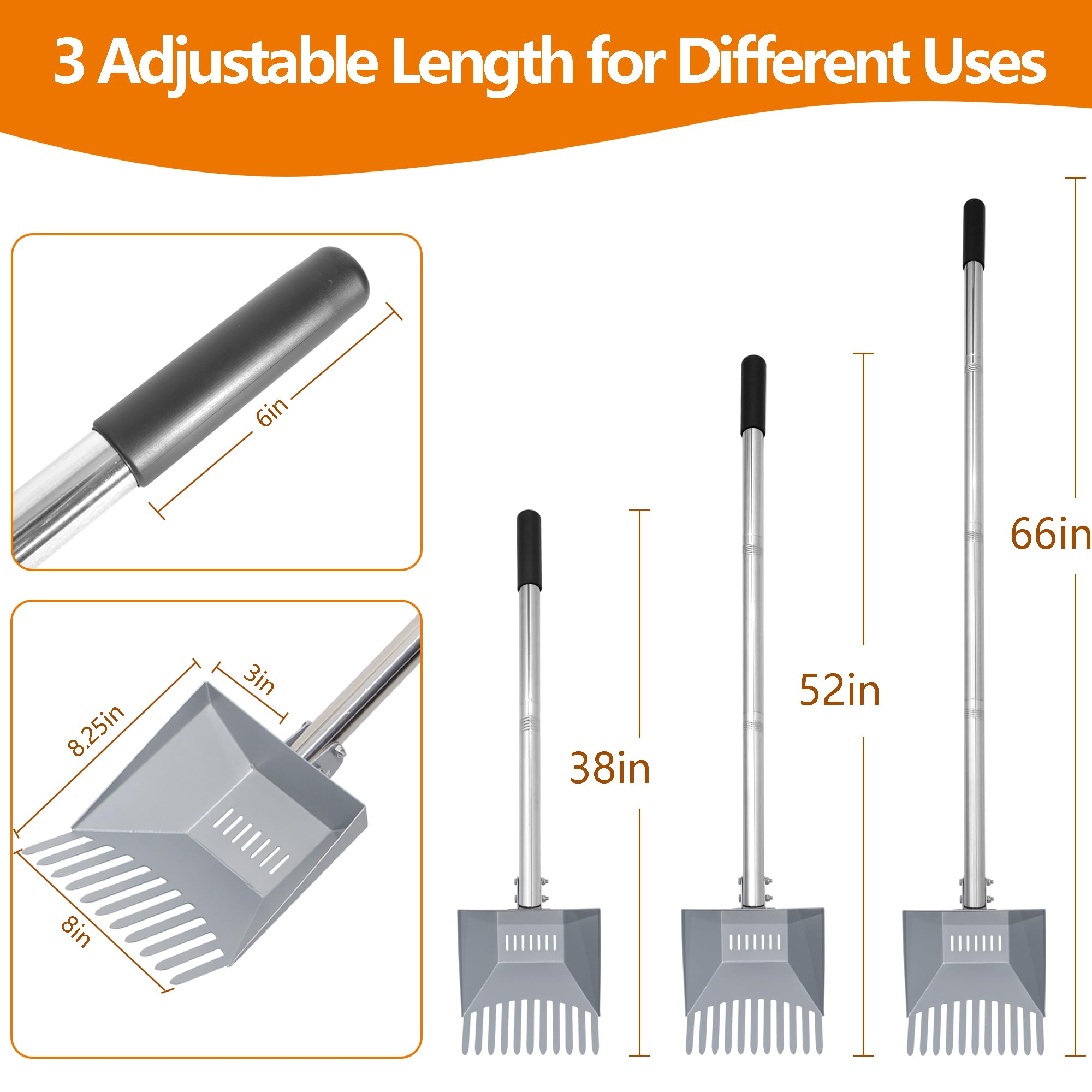 CKLT pooper scooper perforated midsection reduces mess while cleaning