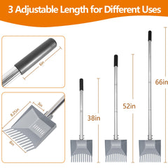 CKLT pooper scooper perforated midsection reduces mess while cleaning