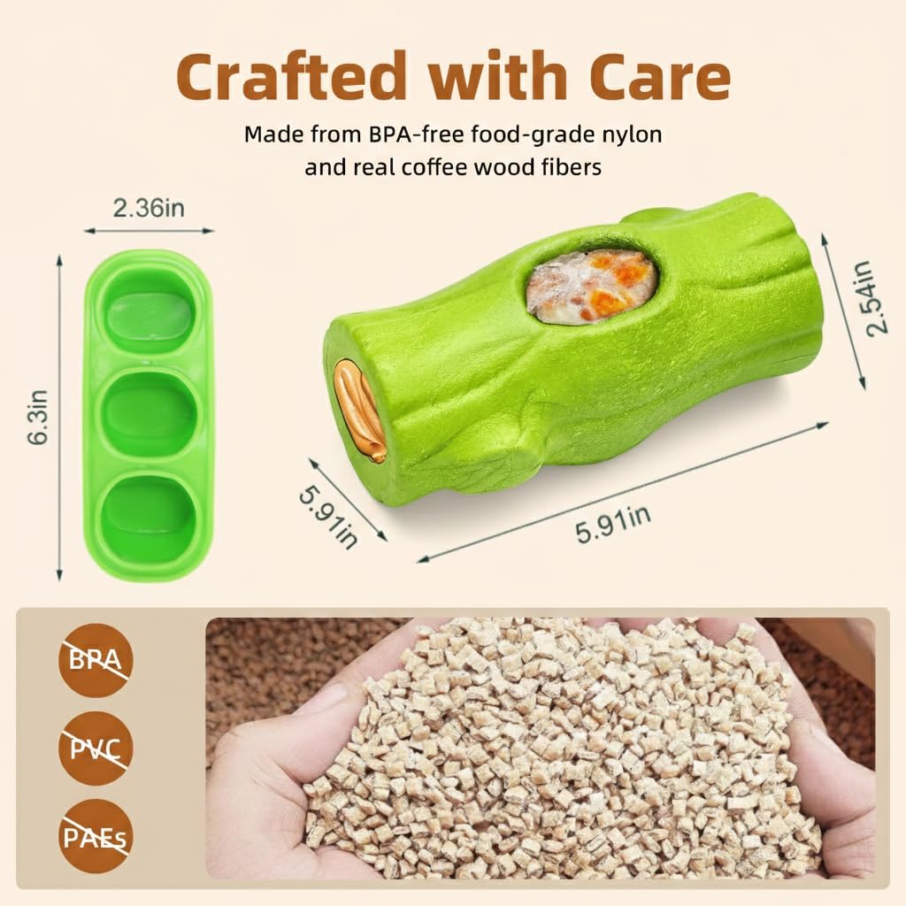 ClariVora Green Dog Toy includes two lid-openers for easy reuse.