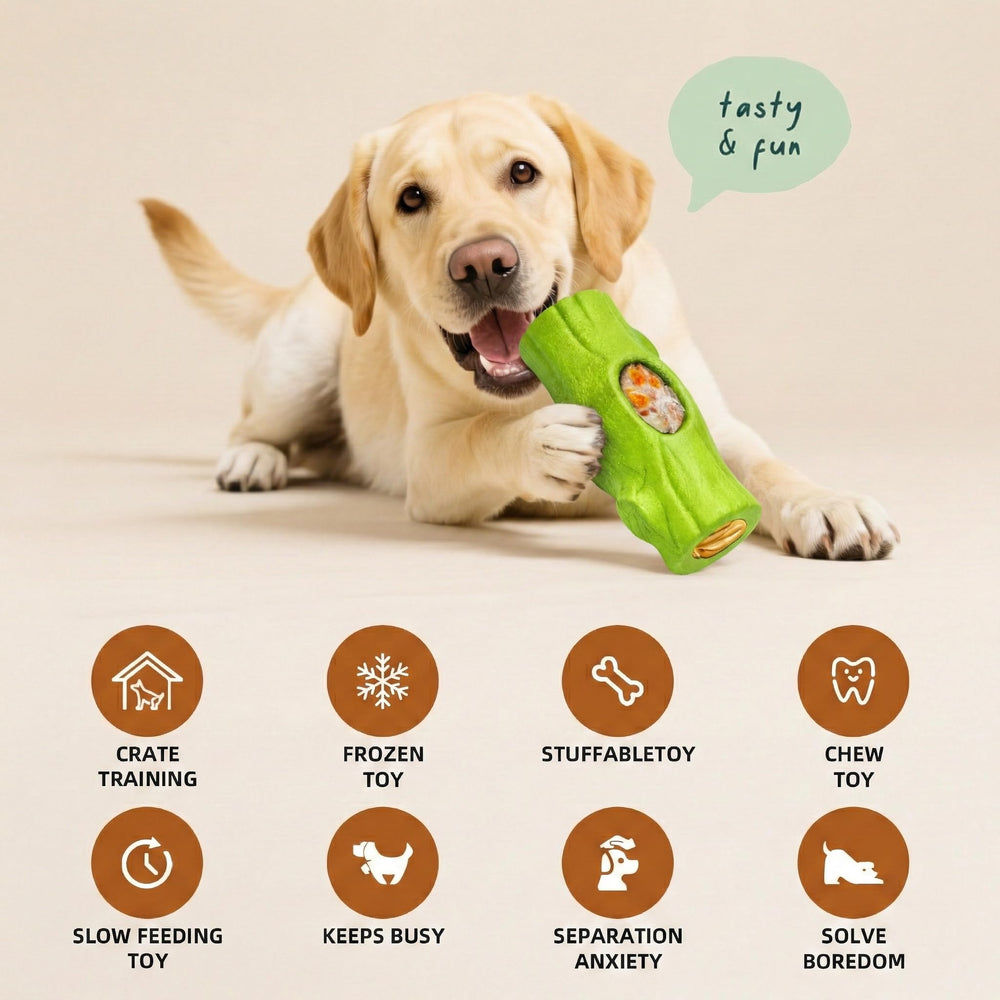 ClariVora interactive puzzle toy with lid, challenging chew sessions and mental stimulation.