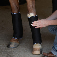 Classic Equine standing wrap bandage secure fasteners image showing quick application.