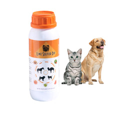 Classic Lime Sulfur Dip bottle pour shows safe application for itchy pets