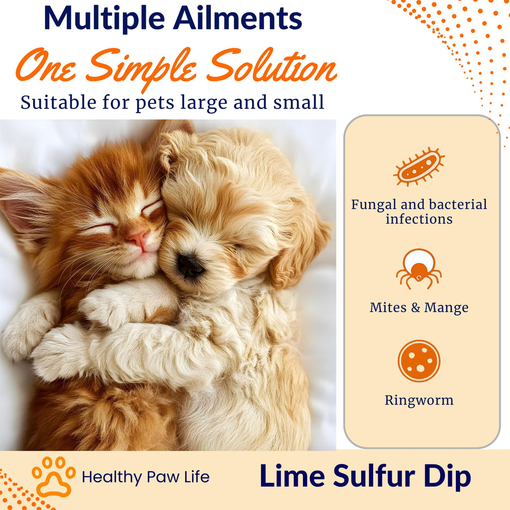 Classic Lime Sulfur Dip dilution guide emphasizes easy measuring