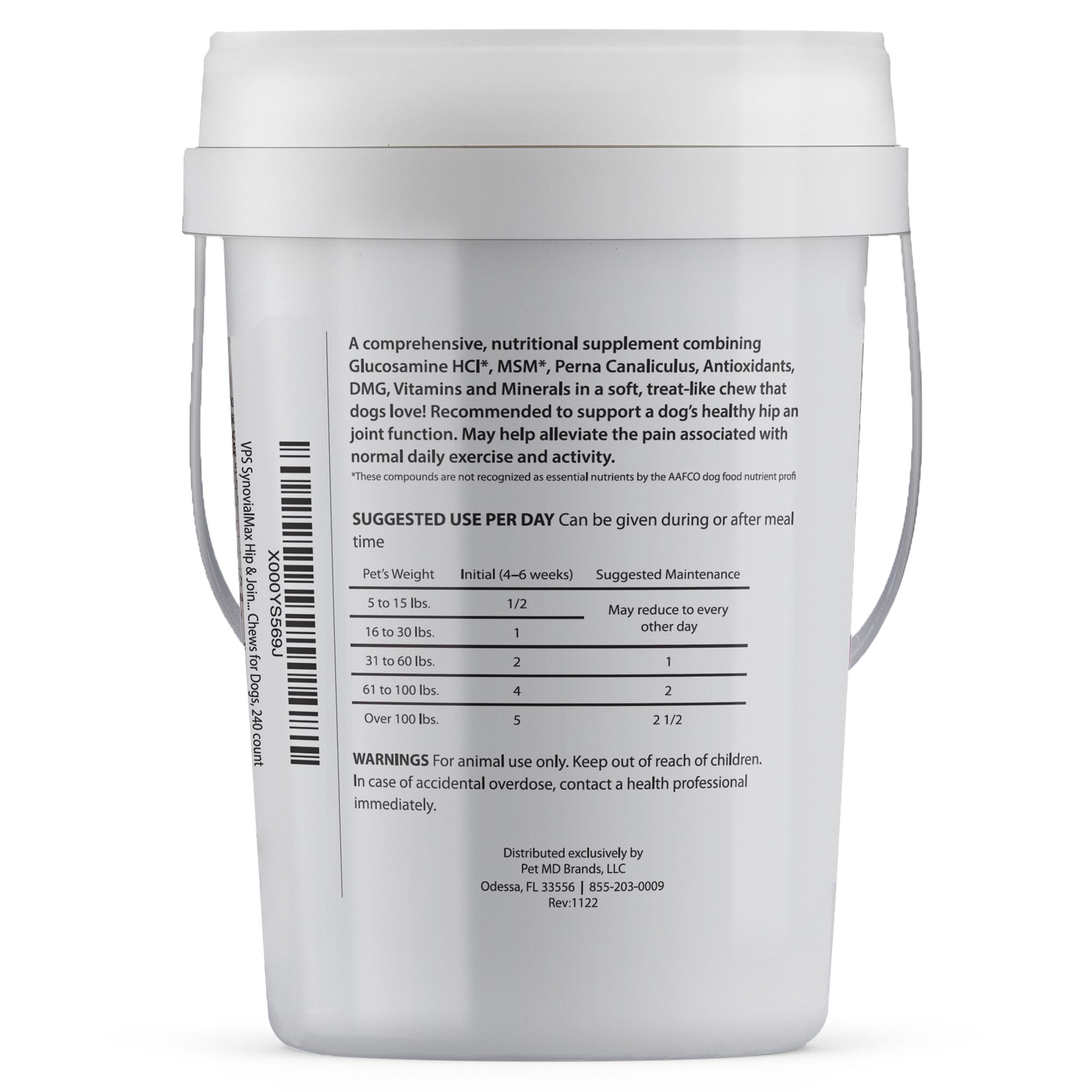 CLASSIC VPS SynovialMax bottle side view showcasing packaging and counts
