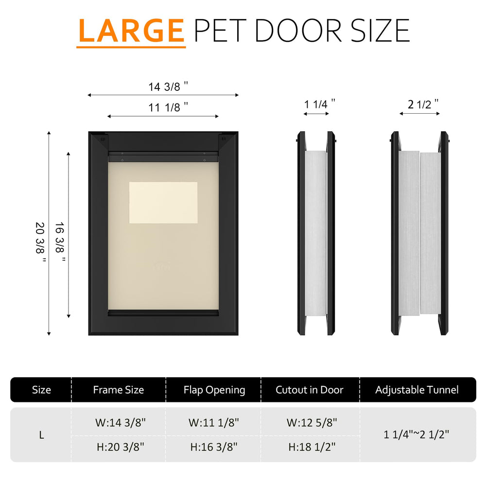 Classicmacher aluminum frame and flap opening dimensions for accurate sizing