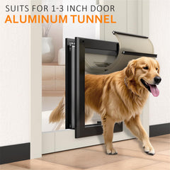 Classicmacher dog door with double sliding lock panel enhances security