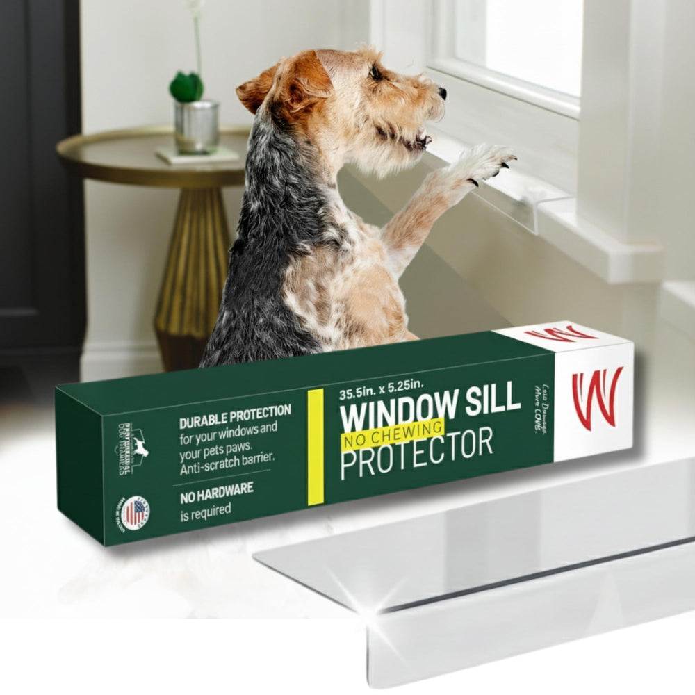 ClawGuard Plexiglass window sill protector shields pet claws and keeps sills pristine.