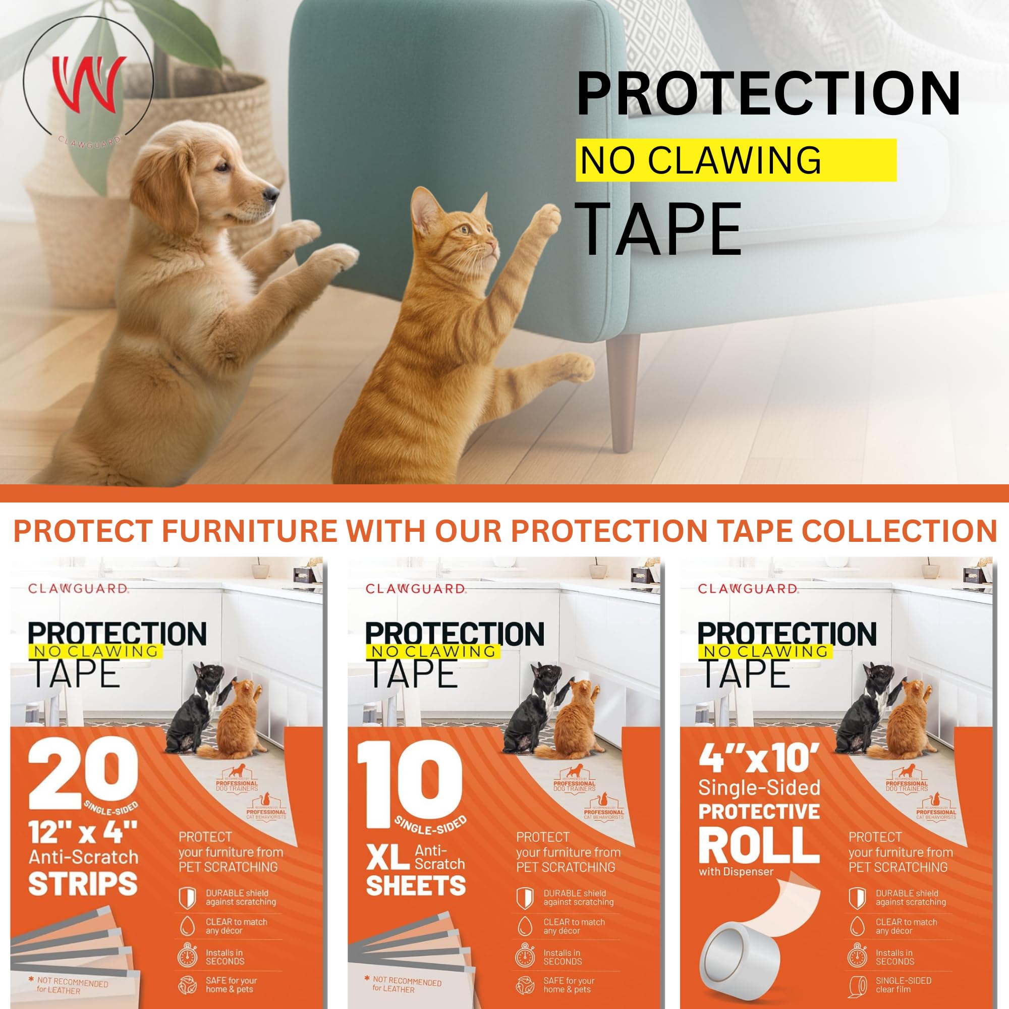 CLAWGUARD scratch-protection kit enables simple installation across living spaces.