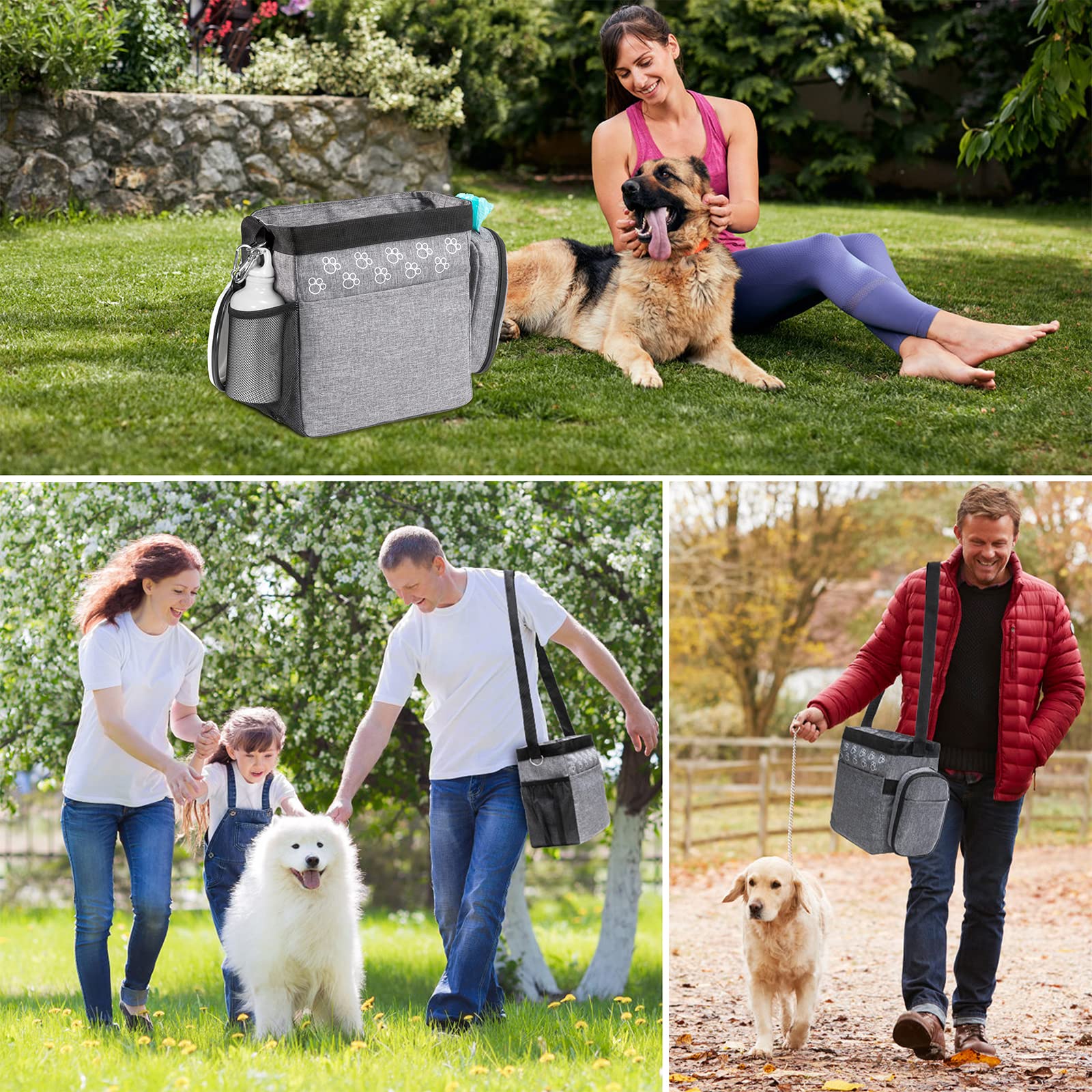 CLAWIST dog travel bag double food containers ready for separate meals on trips.