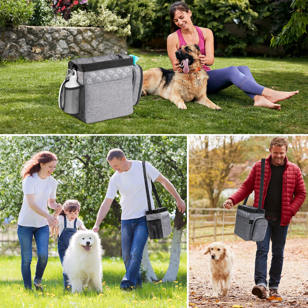 CLAWIST dog travel bag double food containers ready for separate meals on trips.